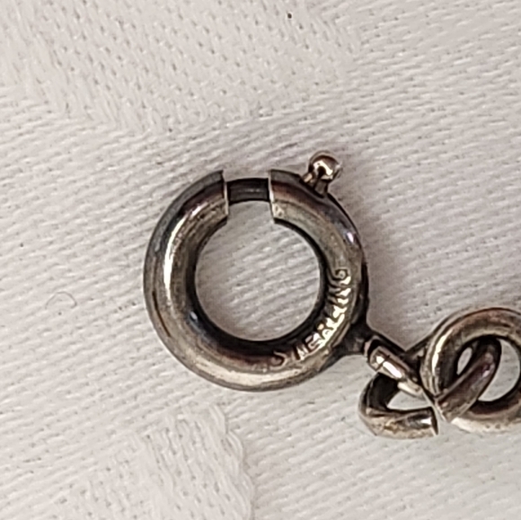 Vintage Silver Abalone Bracelet Ring Set - Picture 9 of 14